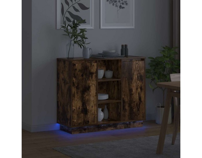 Sonata H Шкаф с рафт с врата Димян дъб 90 x 32 x 75 см Инженерно дърво