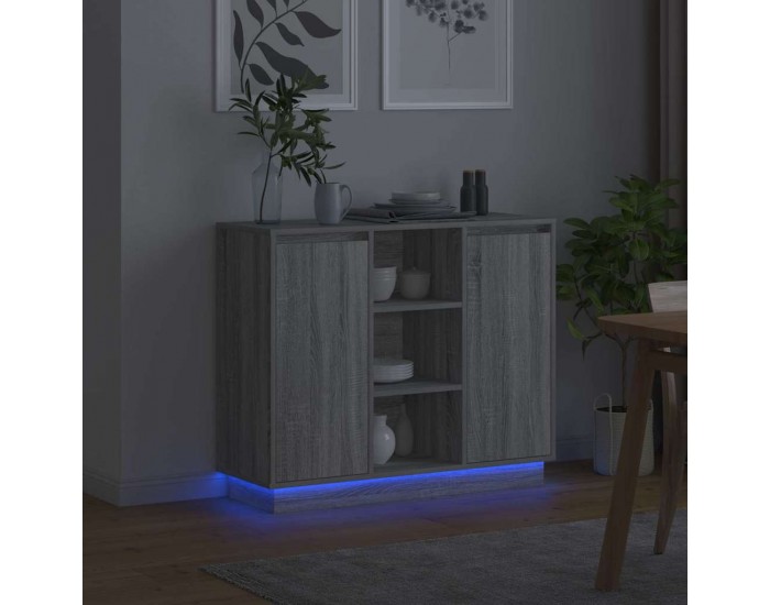 Sonata H Шкаф с рафт с врата Сив Сонома 90 x 32 x 75 см Инженерно дърво
