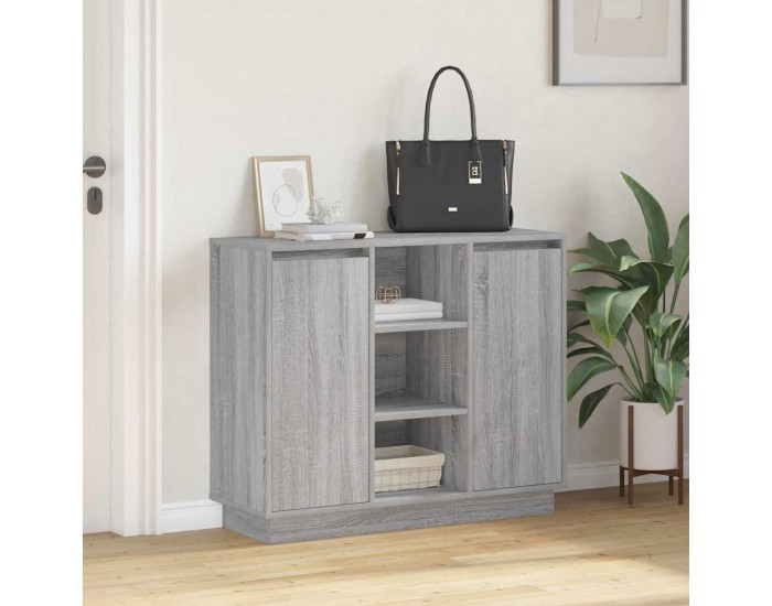 Sonata H Шкаф с рафт с врата Сив Сонома 90 x 32 x 75 см Инженерно дърво