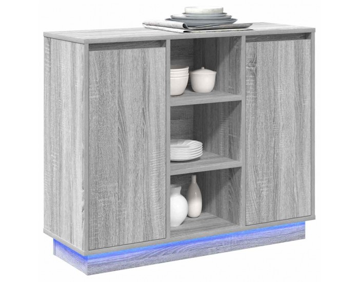 Sonata H Шкаф с рафт с врата Сив Сонома 90 x 32 x 75 см Инженерно дърво