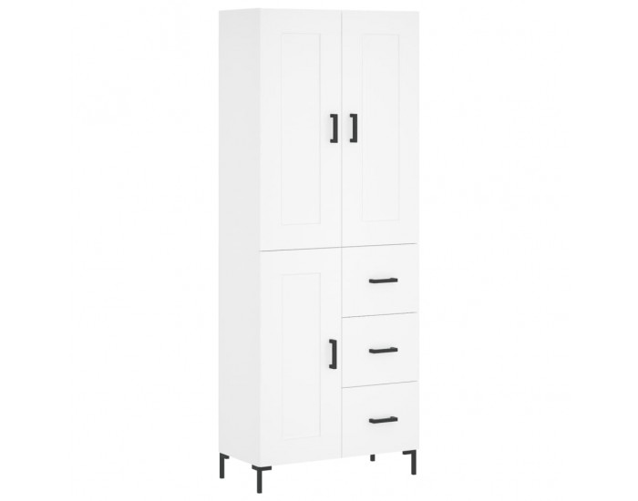 Sonata H Висок шкаф, бял, 69,5x34x180 см, инженерно дърво