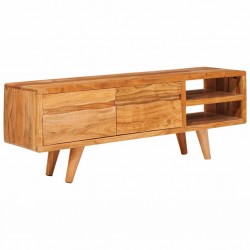 Sonata H ТВ шкаф с рафт Кафяво 110 x 30 x 40 cm Солидно акациево дърво - Comode TV
