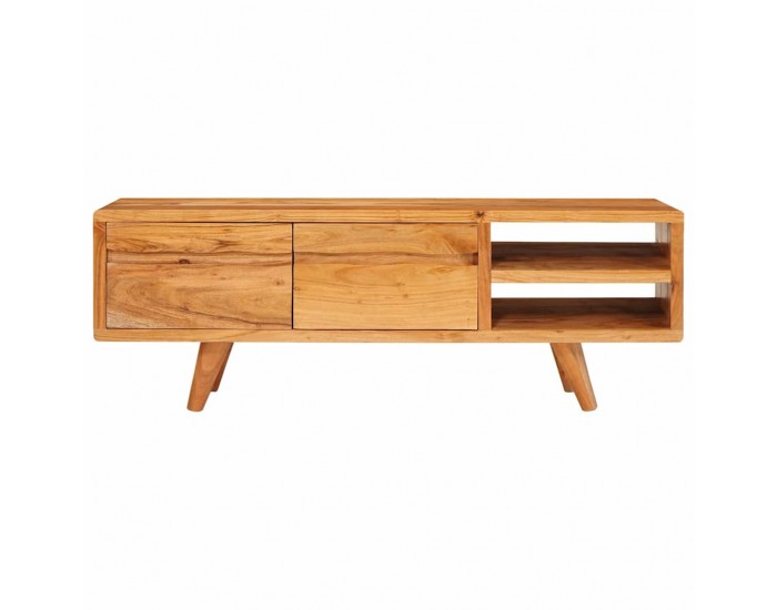 Sonata H ТВ шкаф с рафт Кафяво 110 x 30 x 40 cm Солидно акациево дърво