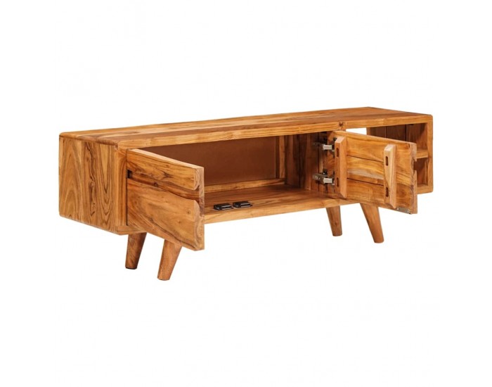 Sonata H ТВ шкаф с рафт Кафяво 110 x 30 x 40 cm Солидно акациево дърво