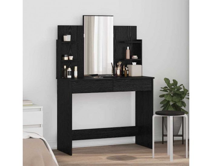 Sonata H Облекателна маса с огледало с рафт Черния дъб 96 x 39 x 142 см