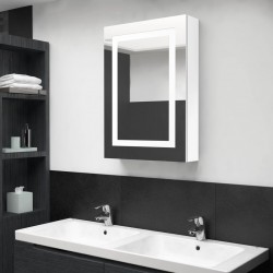 Sonata H LED шкаф с огледало за баня, сияйно бяло, 50x13x70 см - Dulapuri de baie