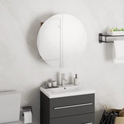 Sonata H Шкаф за баня с кръгло огледало и LED, дъб, 40x40x17,5 см - Dulapuri de baie