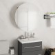 Sonata H Шкаф за баня с кръгло огледало и LED, дъб, 47x47x17,5 см