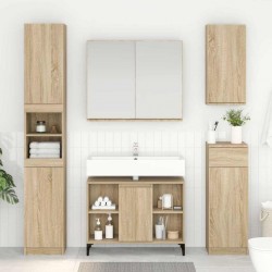 Sonata H Шкаф за мивка с рафт със съхранение Сонома дъб 80 x 33 x 60 см - Dulapuri de baie