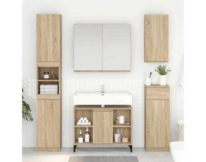 Sonata H Шкаф за мивка с рафт със съхранение Сонома дъб 80 x 33 x 60 см