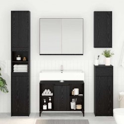 Sonata H Шкаф за мивка с рафт със съхранение Черния дъб 80 x 33 x 60 см - Dulapuri de baie