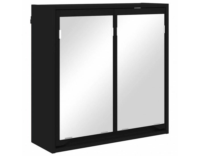 Sonata H Шкаф с огледало за баня Черно 60 x 20 x 60 cm Инженерно дърво
