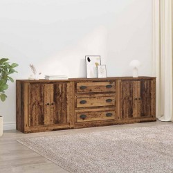Sonata H Скейдбордове с чекмедже 3 pcs Черния дъб 210 x 35,5 x 67,5 см - Corpuri, vitrine, biblioteci modulare