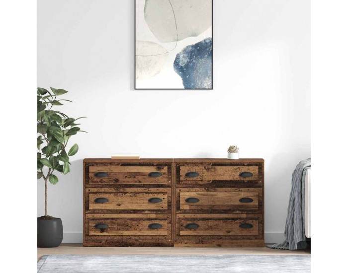Sonata H Скейдбордове с чекмедже 2 pcs Старо дърво 70 x 35,5 x 67,5 см