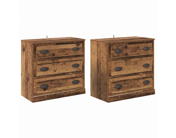 Sonata H Скейдбордове с чекмедже 2 pcs Старо дърво 70 x 35,5 x 67,5 см