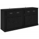 Sonata H Скейдбордове с чекмедже 2 pcs Черния дъб 70 x 35,5 x 67,5 см