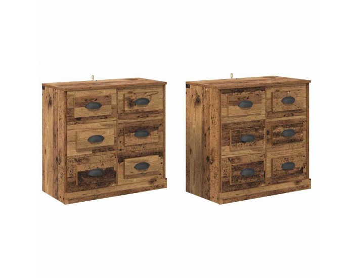 Sonata H Скейдбордове с чекмедже 2 pcs Старо дърво 70 x 35,5 x 67,5 см