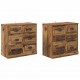 Sonata H Скейдбордове с чекмедже 2 pcs Старо дърво 70 x 35,5 x 67,5 см