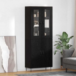 Sonata H Висок шкаф Бяло и черно дъбово 69,5 x 34 x 180 см - Corpuri, vitrine, biblioteci modulare