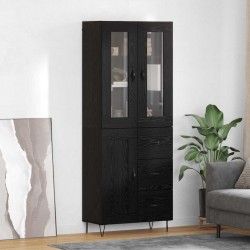Sonata H Висок шкаф Черния дъб 69,5 x 34 x 180 см Инженерно дърво - Corpuri, vitrine, biblioteci modulare