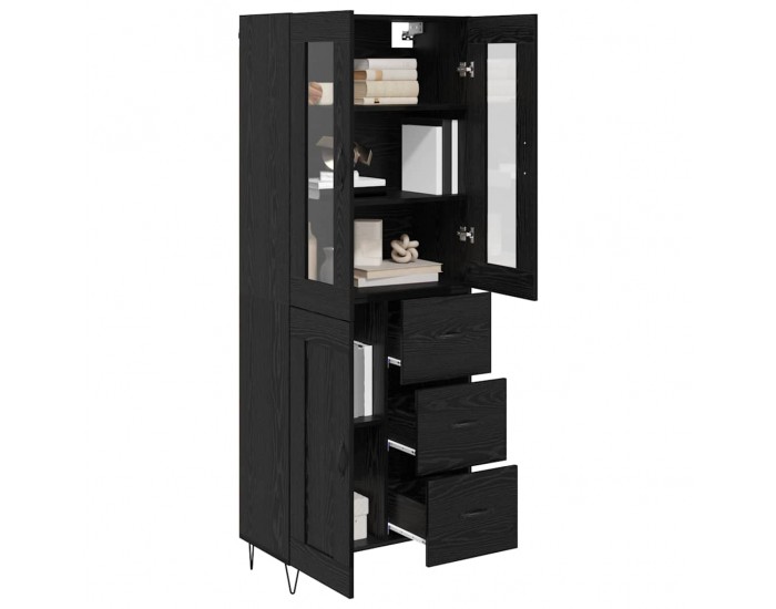 Sonata H Висок шкаф Черния дъб 69,5 x 34 x 180 см Инженерно дърво