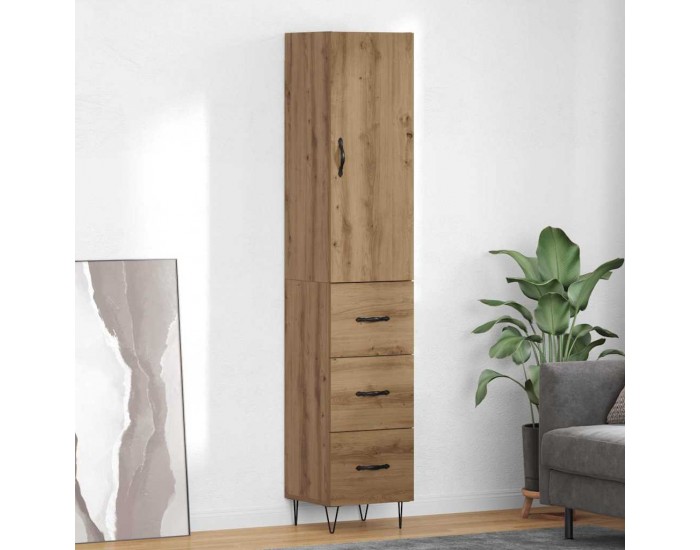 Sonata H Висок шкаф с чекмедже Дъб 69,5 x 34 x 180 см Инженерно дърво