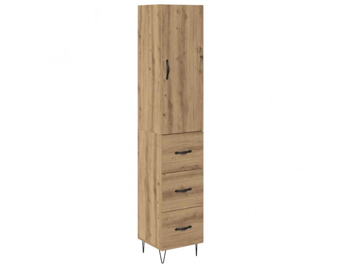 Sonata H Висок шкаф с чекмедже Дъб 69,5 x 34 x 180 см Инженерно дърво