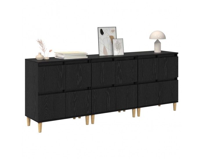 Sonata H Скейдбордове 3 pcs Черния дъб 60 x 35 x 70 cm Инженерно дърво