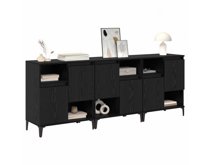 Sonata H Скейдбордове 3 pcs Черния дъб 60 x 35 x 70 cm Инженерно дърво