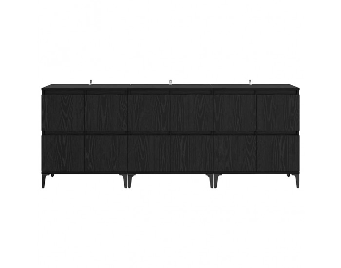 Sonata H Скейдбордове 3 pcs Черния дъб 60 x 35 x 70 cm Инженерно дърво