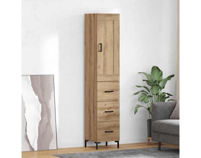 Sonata H Висок шкаф с чекмедже Дъб 34,5 x 34 x 180 см Инженерно дърво