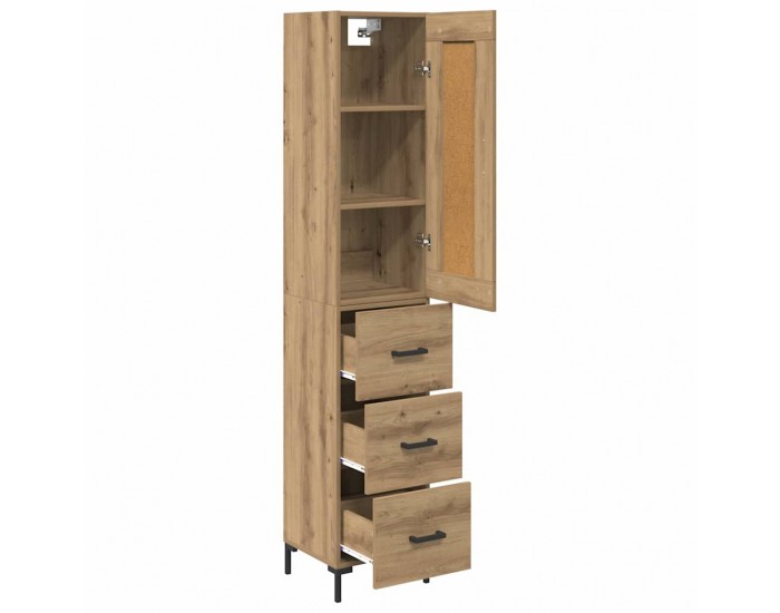 Sonata H Висок шкаф с чекмедже Дъб 34,5 x 34 x 180 см Инженерно дърво