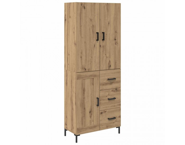 Sonata H Висок шкаф с чекмедже Дъб 69,5 x 34 x 180 см Инженерно дърво