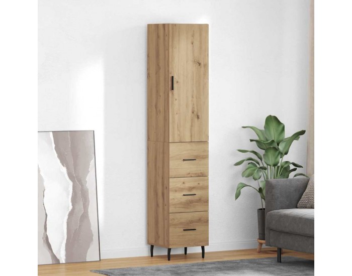 Sonata H Висок шкаф с чекмедже Дъб 34,5 x 34 x 180 см Инженерно дърво