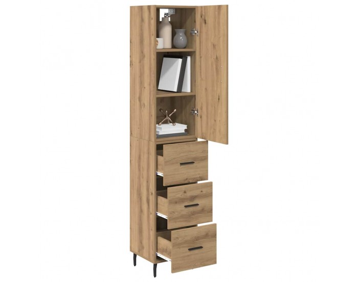 Sonata H Висок шкаф с чекмедже Дъб 34,5 x 34 x 180 см Инженерно дърво