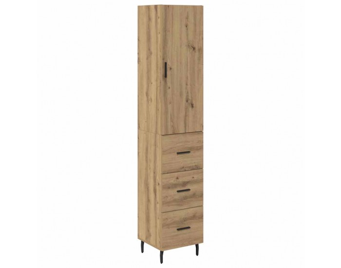 Sonata H Висок шкаф с чекмедже Дъб 34,5 x 34 x 180 см Инженерно дърво
