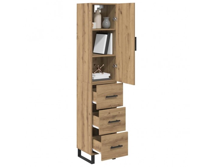 Sonata H Висок шкаф с чекмедже Дъб 34,5 x 34 x 180 см Инженерно дърво