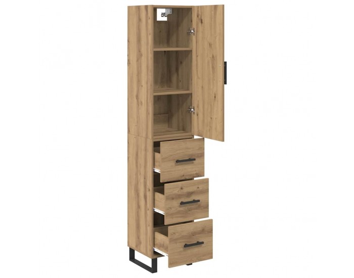 Sonata H Висок шкаф с чекмедже Дъб 34,5 x 34 x 180 см Инженерно дърво