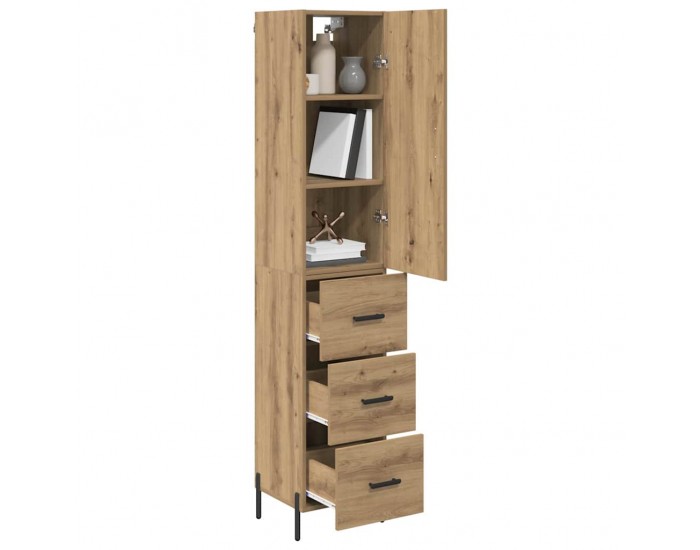 Sonata H Висок шкаф с чекмедже Дъб 34,5 x 34 x 180 см Инженерно дърво