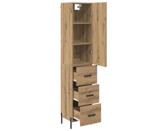 Sonata H Висок шкаф с чекмедже Дъб 34,5 x 34 x 180 см Инженерно дърво