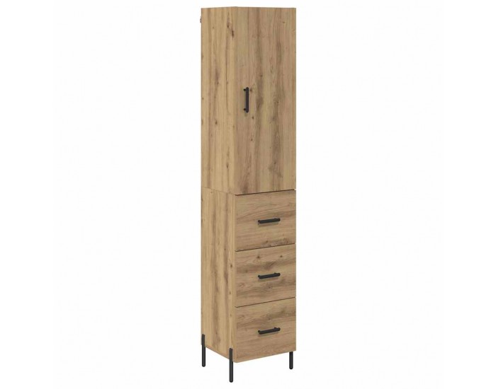 Sonata H Висок шкаф с чекмедже Дъб 34,5 x 34 x 180 см Инженерно дърво