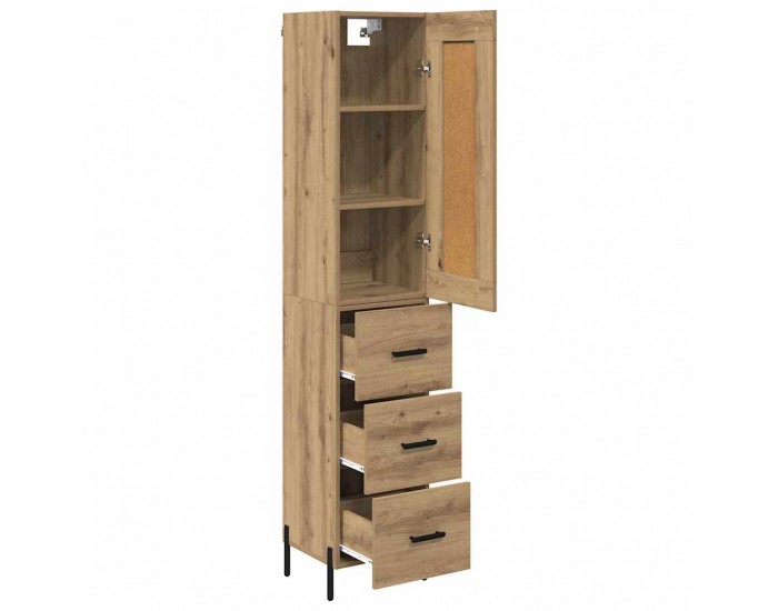Sonata H Висок шкаф с чекмедже Дъб 34,5 x 34 x 180 см Инженерно дърво