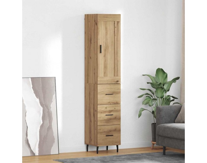 Sonata H Висок шкаф с чекмедже Дъб 34,5 x 34 x 180 см Инженерно дърво