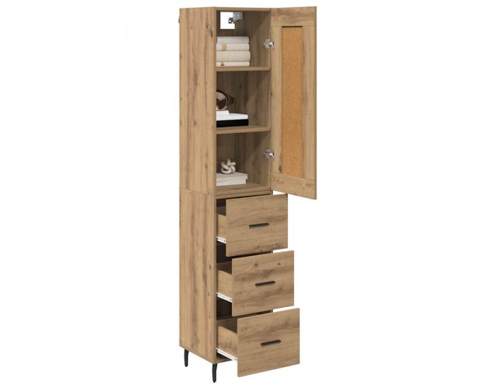 Sonata H Висок шкаф с чекмедже Дъб 34,5 x 34 x 180 см Инженерно дърво