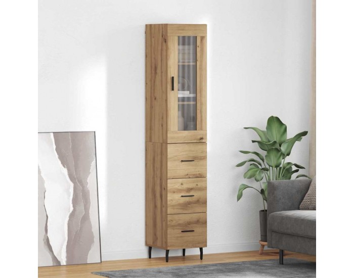Sonata H Висок шкаф с чекмедже Дъб 34,5 x 34 x 180 см Инженерно дърво