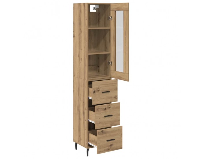 Sonata H Висок шкаф с чекмедже Дъб 34,5 x 34 x 180 см Инженерно дърво