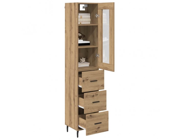 Sonata H Висок шкаф с чекмедже Дъб 34,5 x 34 x 180 см Инженерно дърво