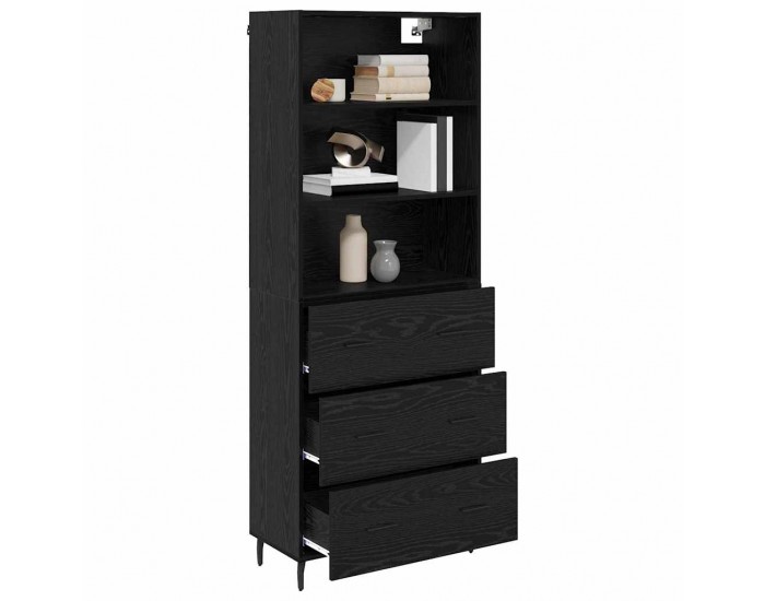 Sonata H Висок шкаф 2 pcs Черния дъб Инженерна дървесина и стъкло
