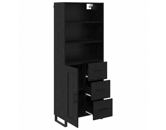 Sonata H Висок шкаф Монтиране на стена 2 pcs Черния дъб Инженерно дърво