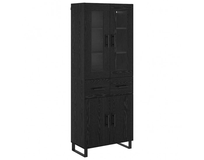 Sonata H Висок шкаф 2 pcs Черния дъб Инженерна дървесина и стъкло